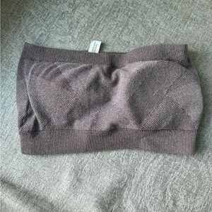 Purple Ribbed Bandeau Top